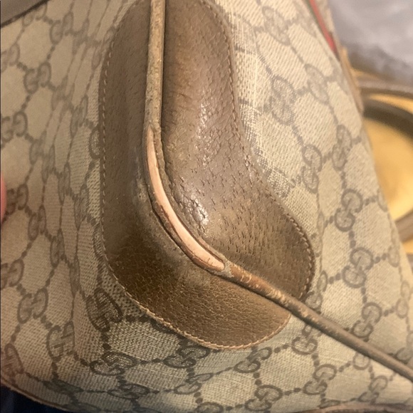 Vintage Gucci Brown and Green Women's Canvas Bag - Picture 15 of 16